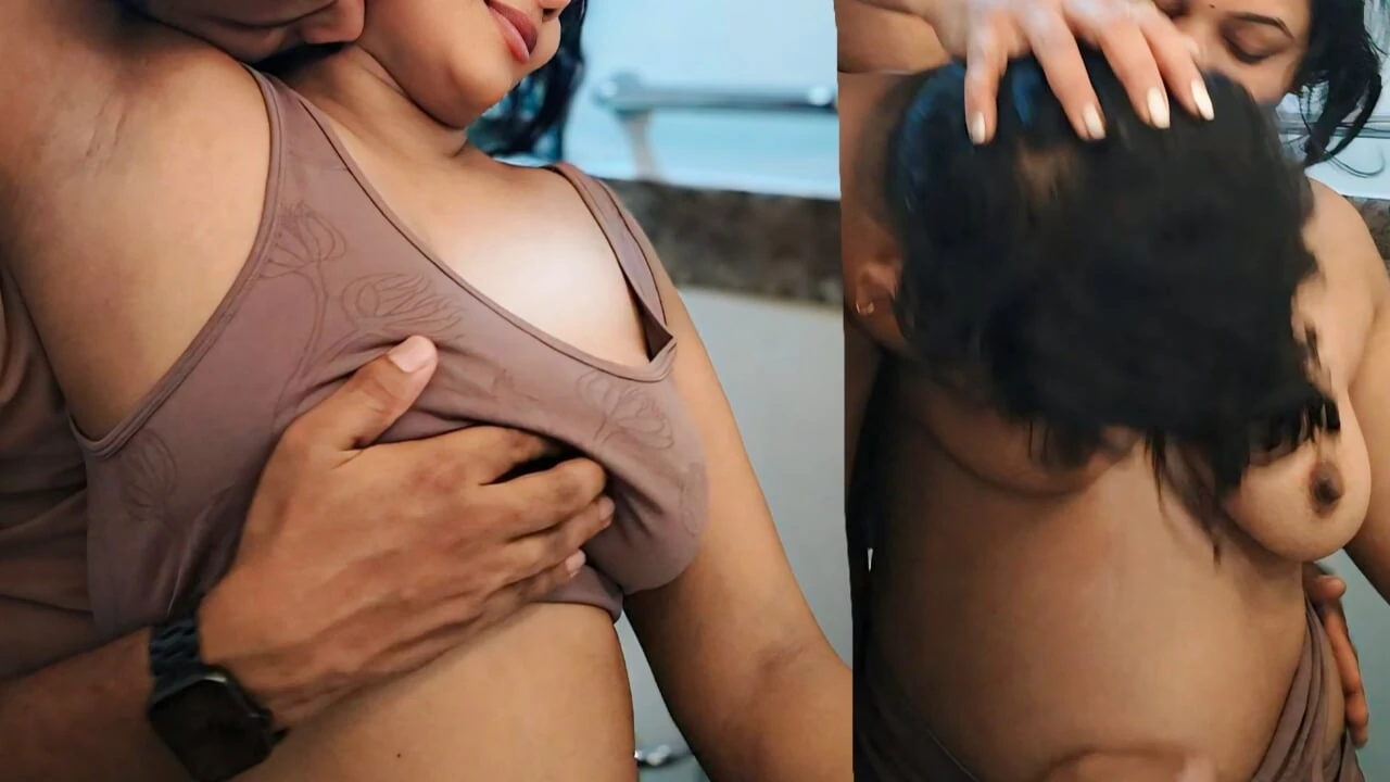 Big boobs pressing and sucking